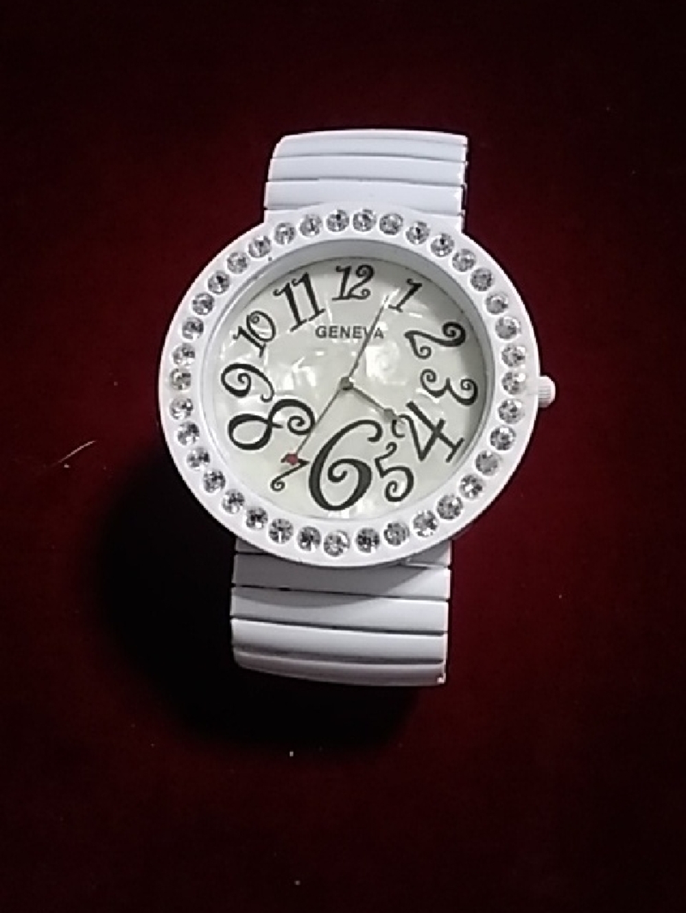 Geneva White Crystal Accent Women's Watch